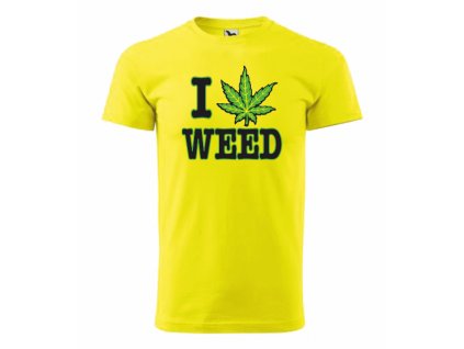 Tričko pánské I LOVE WEED (Velikost XS, Barva bílá)