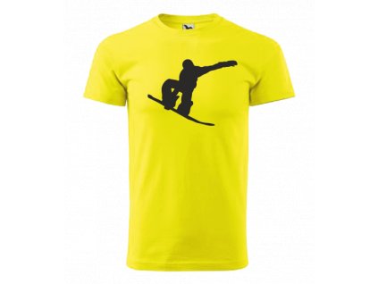Tričko pánské/dětské se SNOWBOARDISTOU (Velikost S, Barva fluorescenční žlutá)