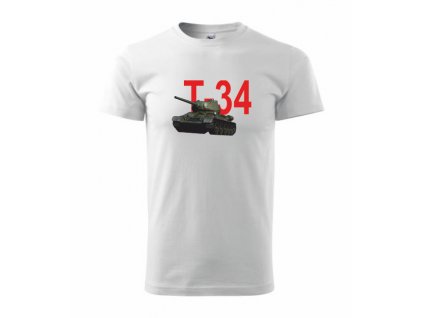 Tričko pánské/dětské TANK T-34 (Velikost XS, Barva bílá)