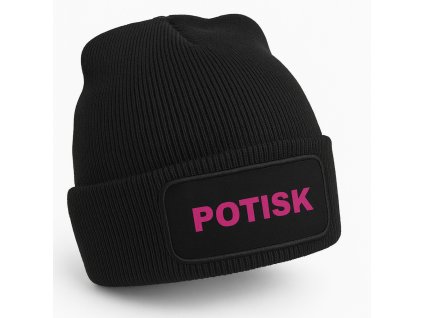 Zimní čepice s potiskem (černá)