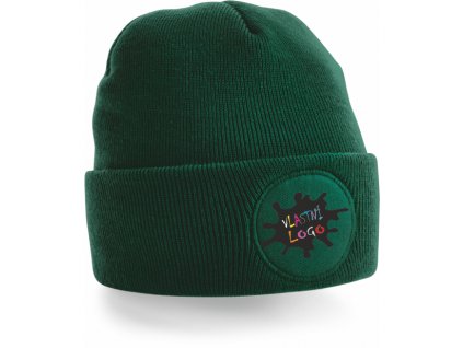 Zimní čepice s vlastním potiskem 2 (Velikost uni, Barva zelená)