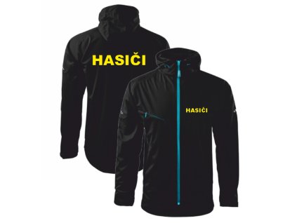 Černá pánská bunda pro hasiče (Velikost S, Umístění potisku levé prso, Barva potisku oranžová)