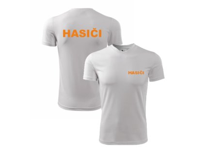 Bílé pánské sportovní triko pro hasiče