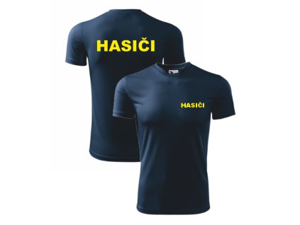 Modré detské športové tričko pre hasičov