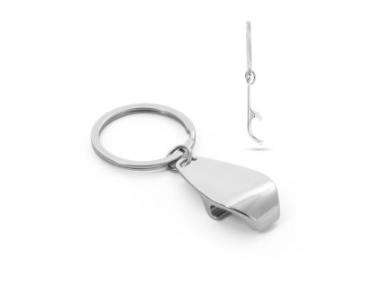 Kovová kľúčenka s otváračom na fľaše HELLI