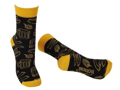 BENNONKY Pivné ponožky čierna/žltá