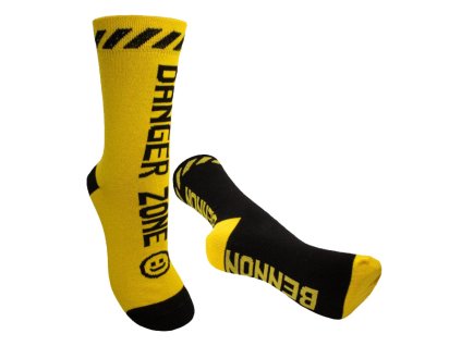BENNONKY Čierne/žlté ponožky