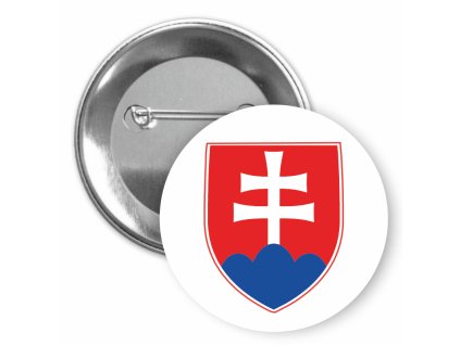 Placka se státním znakem SLOVENSKA 50 mm (Typ buttonu magnet)