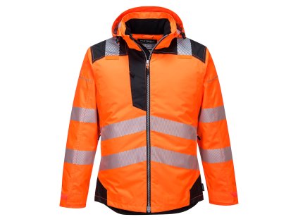 Zimní HiVis bunda do deště PW3 výprodej (Velikost 2XL, Barva oranžová-černá)