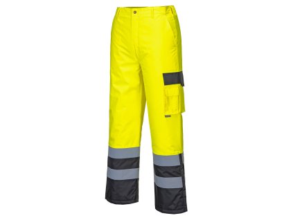 Zateplené kalhoty Hi-Vis contrast (Velikost S, Barva žlutá-černá)