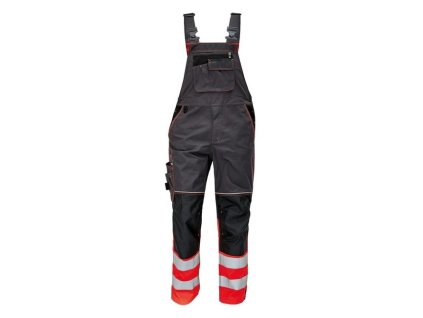 Laclové montérky s reflexními pruhy KNOXFIELD výprodej (Velikost 56, Barva červená-antracitová)