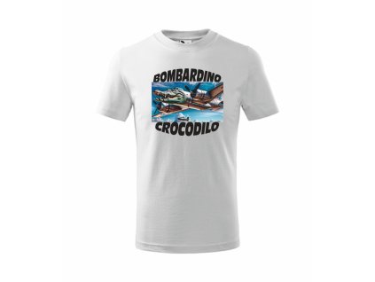 Dětské tričko BOMBARDINO CROCODILO (Velikost 158 cm/12 let, Barva bílá)