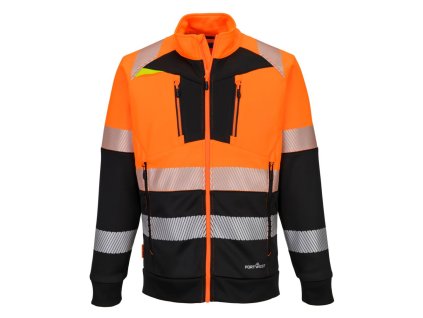 mikina s vysokou viditelností stojacek oranzova zepredu