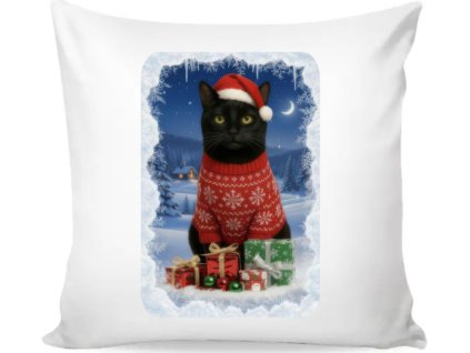 132441 polstar s motivem vanoce cerny kocour