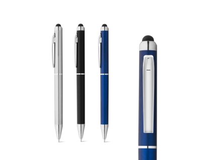 ESLA. Kuličkové pero ABS s metalickým povrchem (Barva černá)