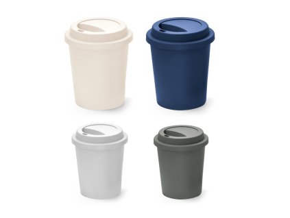 TONALI 350. Jednostěnný cestovní hrnek z PP (Barva bílá)