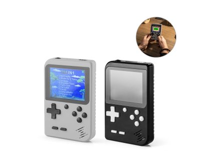 BOWSER. Přenosná herní konzole s 256 klasickými hrami (Barva černá)
