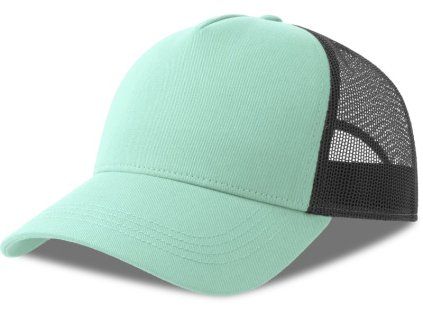 5panelová trucker čepice Rapper světle mátová, černá