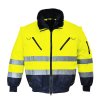 HI VIS zimní bunda do pasu žluto modrá