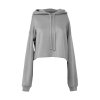 Dámská zkrácená mikina s kapucí Fleece (Velikost S, Barva černá)