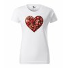 Dámské tričko s potiskem SRDCE VALENTÝN (Velikost XS, Barva bílá)