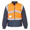 Oboustranná dvoubarevná bunda Hi-Vis (Velikost L, Barva oranžová-námořní modrá)