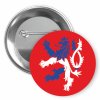 Placka s českým lvem 50 mm (Barva bílá, Typ buttonu magnet)