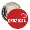 Placka s motivem Družička 32 mm (Barva bílá, Barva potisku černá, Typ buttonu magnet)