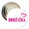 Placka s motivem Družička 32 mm (Barva bílá, Barva potisku černá, Typ buttonu magnet)