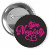 Placka s motivem Tým nevěsty 32 mm (Barva bílá, Barva potisku černá, Typ buttonu magnet)
