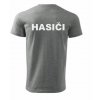 Šedé pánské triko pro hasiče (Velikost XS, Umístění potisku levé prso, Barva potisku černá)