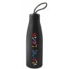Láhev z 90% recyklované nerezové oceli MORGAN s potiskem (Barva černá)