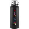 Láhev z nerezové oceli DUPLANTIS s potiskem (Barva černá)
