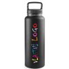 Láhev z 90% recyklované nerezové oceli SINNER s potiskem (Barva černá)