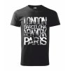 Tričko pánské LONDON BARCELONA NEW YORK PARIS (Velikost XS, Barva bílá)