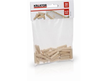 Truhlářské kolíčky 6 x 30 mm (50 ks) KREATOR KRT110101