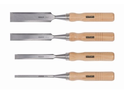 Dláta na dřevo sada 4ks-dřevěná rukojeť KREATOR KRT461003