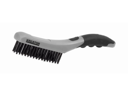 Ruční drátěný nerezový kartáč 4 řadý, plastový KREATOR KRT561007