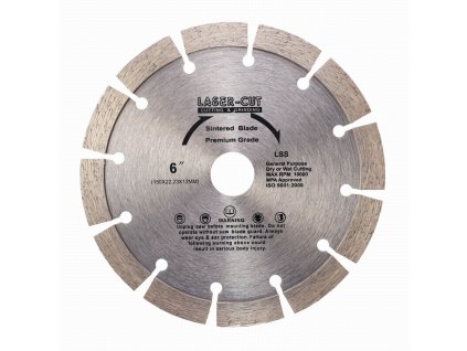 Diamantový kotouč segmentový 150 x 22,23 x 12mm LSS LASER-CUT L00108