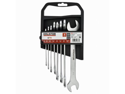 Sada oboustranných otevřených klíčů 6-22mm - 8ks KREATOR KRTH30001