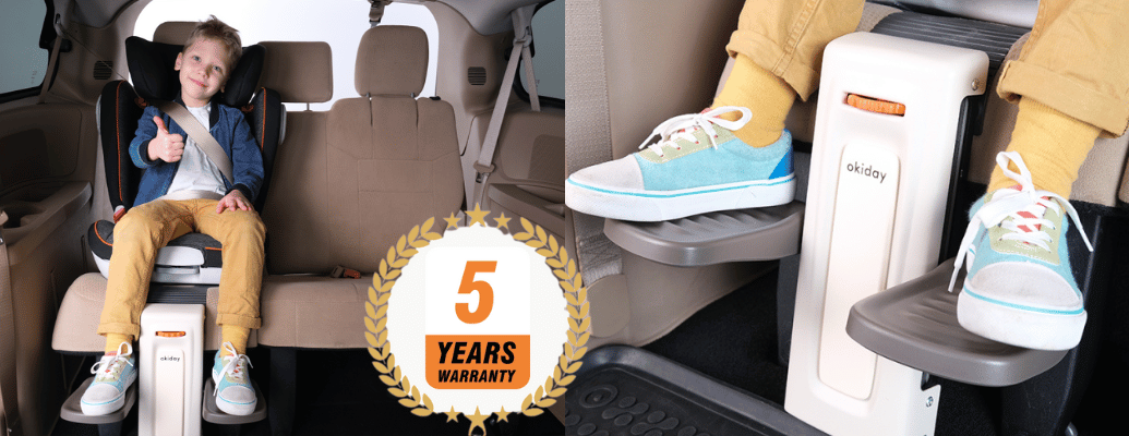 Zachráníte dětské nohy? OKIDAY Podnožka pro autosedačku je revoluce v pohodlí s 5letou zárukou!