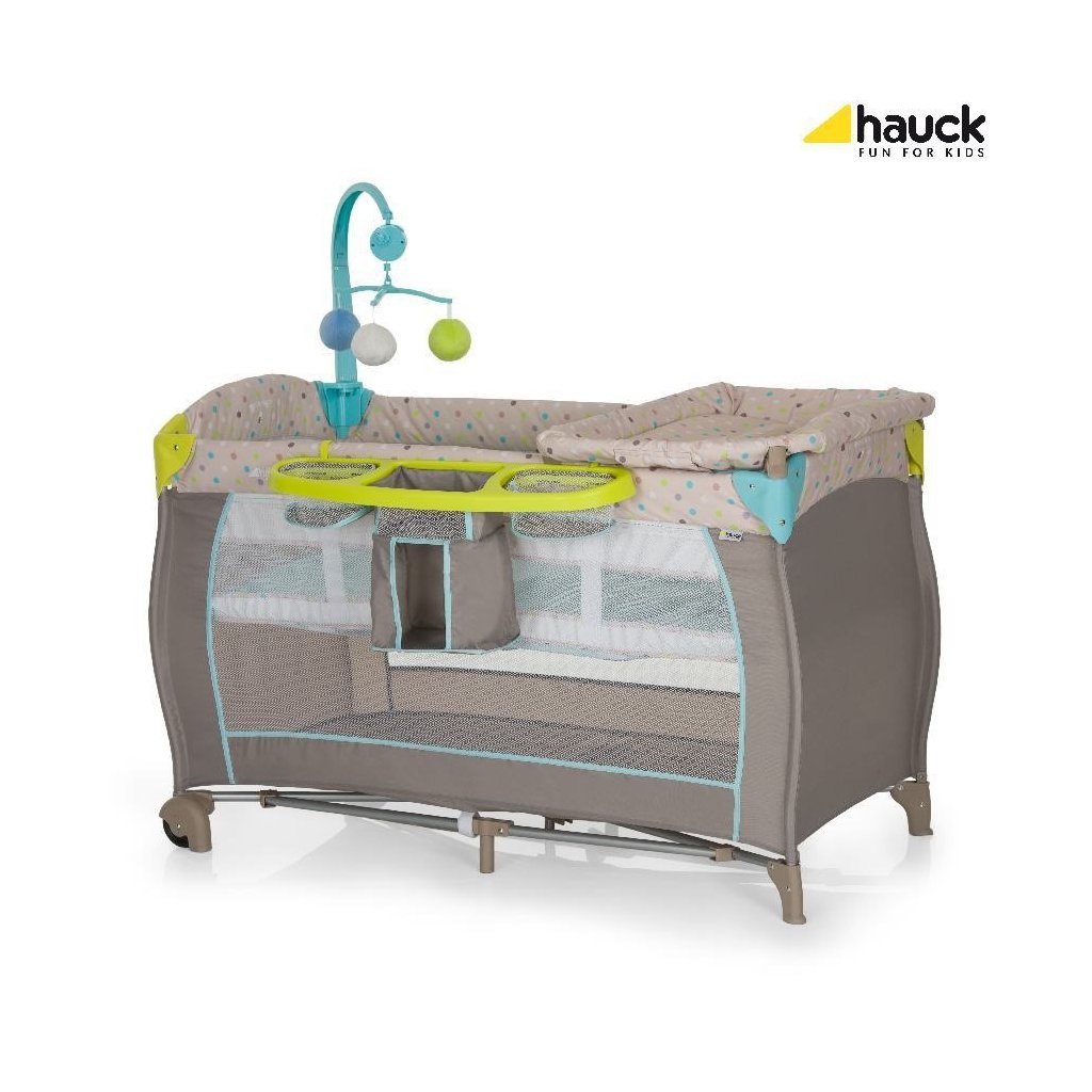 HAUCK Babycenter Cestovní postýlka Multi Dots Sand