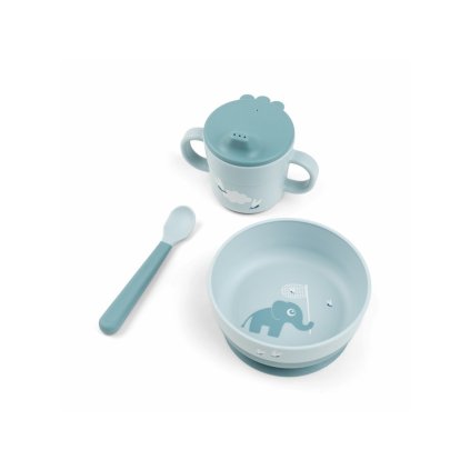 DONE BY DEER Foodie První jídelní set Elphee modrý