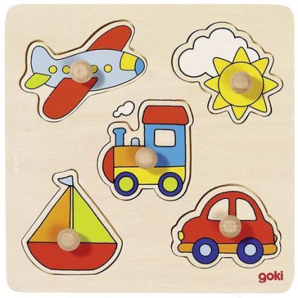 GOKI Vkládací dřevěné puzzle moje cesta