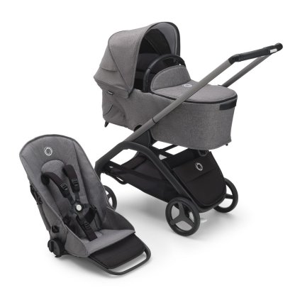 BUGABOO Dragonfly Kompletní kočárek Graphite/Grey Melange/Grey Melange