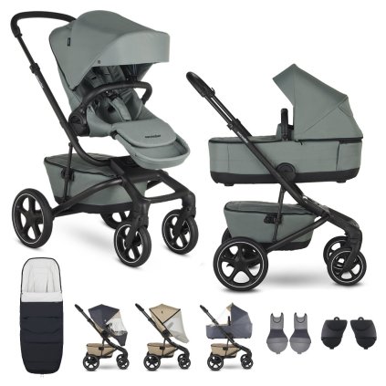 EASYWALKER Set XXL kočárek kombinovaný Jimmey Thyme Green s příslušenstvím
