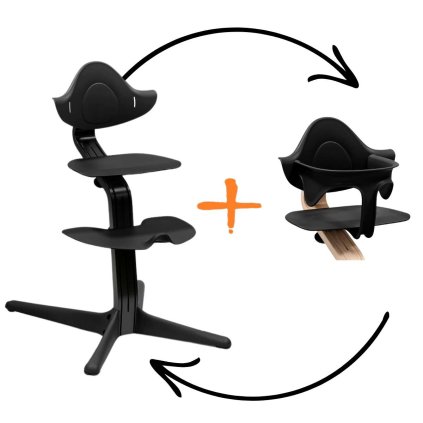 STOKKE Cenově zvýhodněný set Nomi Židlička All Black + Baby set Black