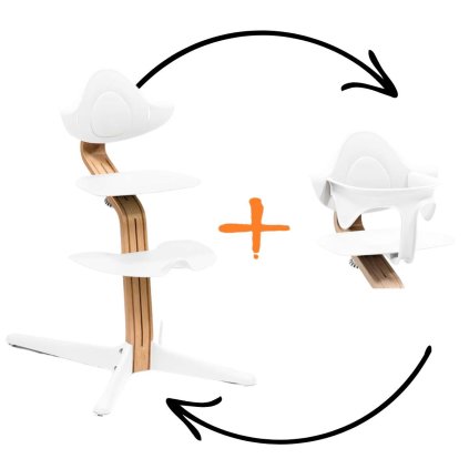 STOKKE Cenově zvýhodněný set Nomi Židlička Natural + Baby set White
