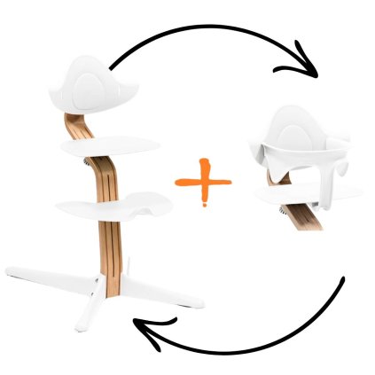 STOKKE Cenově zvýhodněný set Nomi Židlička Oak + Baby set White