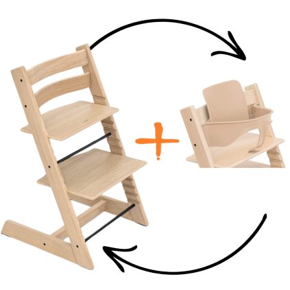 STOKKE Set Tripp Trapp Židlička Oak Natural + Baby set2 Natural